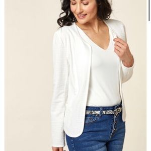 Cleo White Tweed Blazer ~ summer ready ~ size L